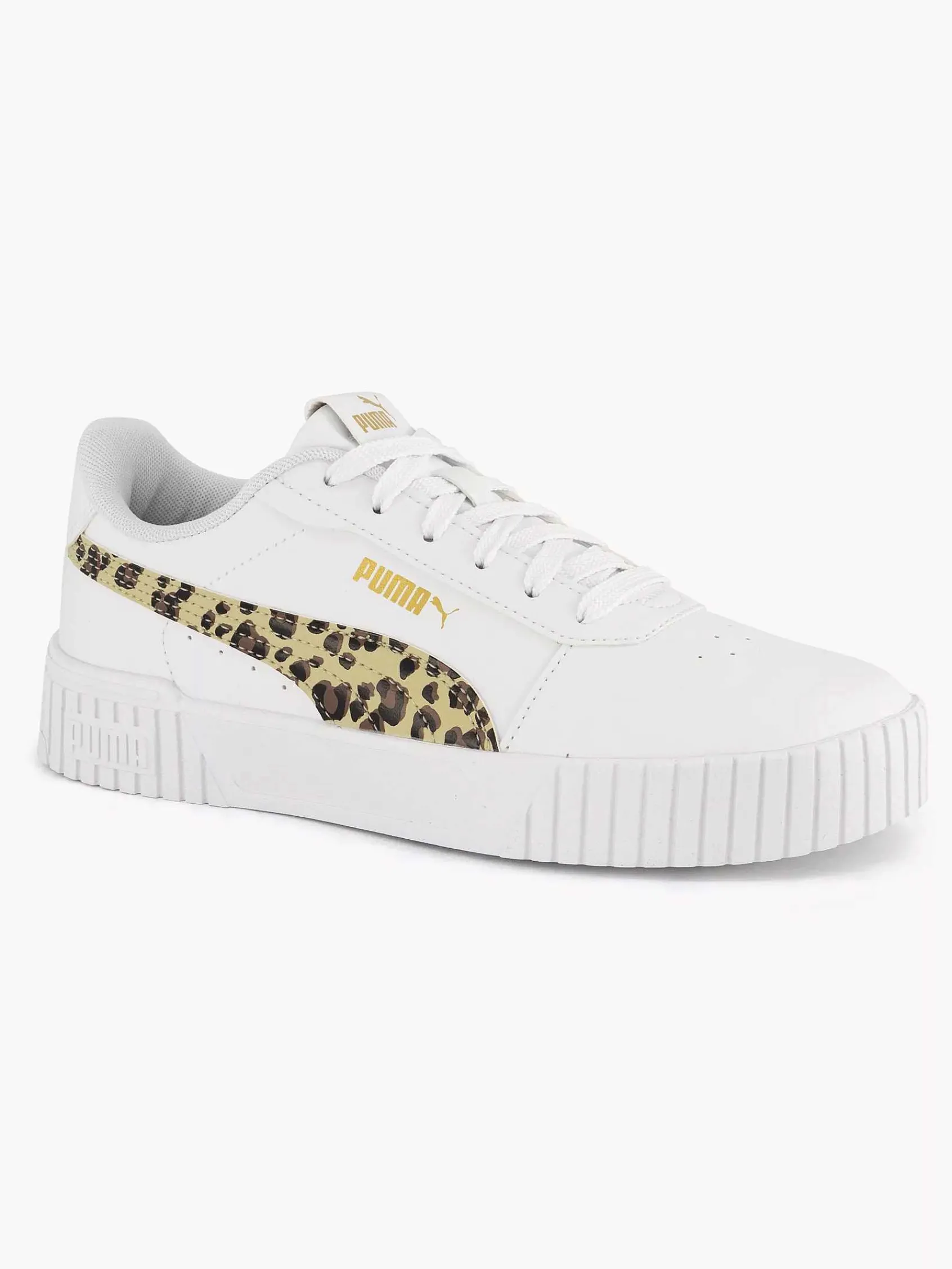 Puma Jongensschoenen-Witte Sneaker Carina 2.0 Animal Update Jr
