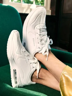 Skechers Sneakers-Witte Solitair - Perle