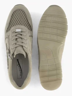 Medicus Comfort Schoenen-Zandkleurige Leren Comfort Sneaker