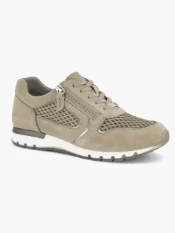Medicus Comfort Schoenen-Zandkleurige Leren Comfort Sneaker