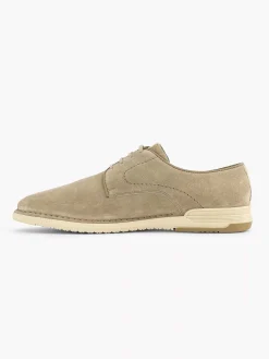 Gallus Geklede Schoenen-Zandkleurige Leren Veterschoen