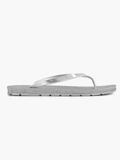 Blue Fin Slippers-Zilveren Teenslipper