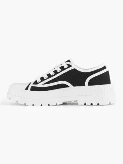 Graceland Sneakers-Zwarte Canvas Chunky Sneaker