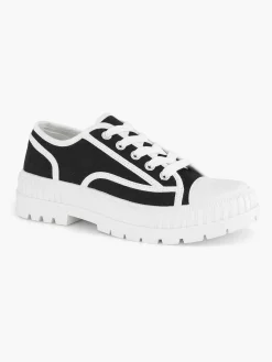 Graceland Sneakers-Zwarte Canvas Chunky Sneaker