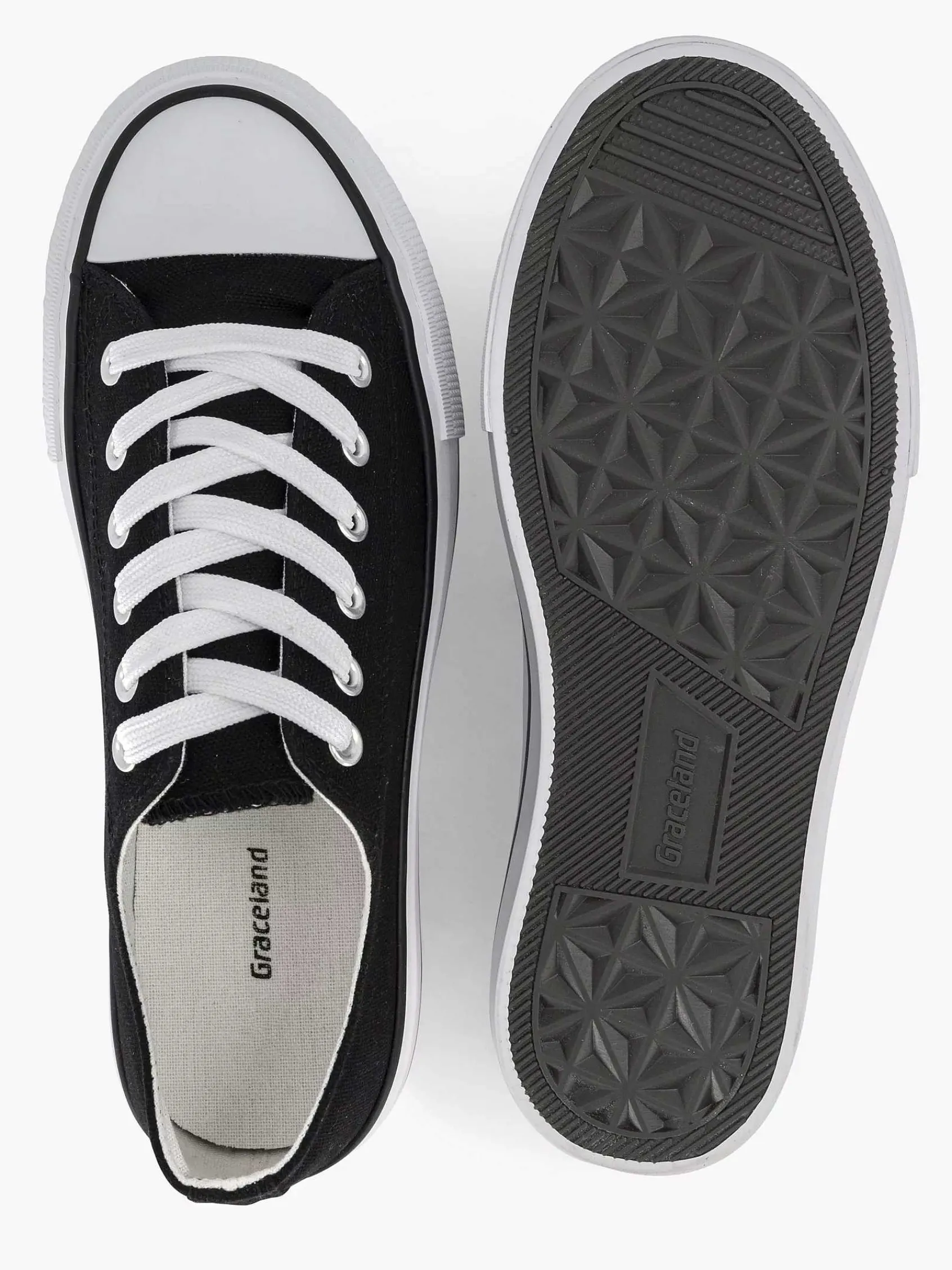 Graceland Sneakers-Zwarte Canvas Sneaker