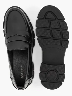Graceland Instappers-Zwarte Chunky Loafer