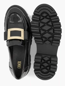 Oxmox Instappers-Zwarte Chunky Loafer Lak