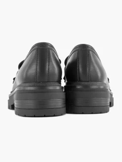 Oxmox Instappers-Zwarte Chunky Loafer Sierketting