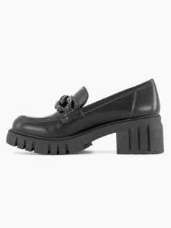 Oxmox Instappers-Zwarte Chunky Loafer Sietketting