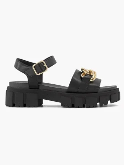 Oxmox Sandalen-Zwarte Chunky Sandaal Sierketting
