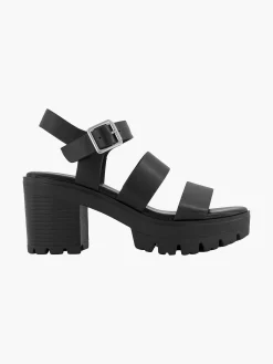 Oxmox Sandalen-Zwarte Chunky Sandalette