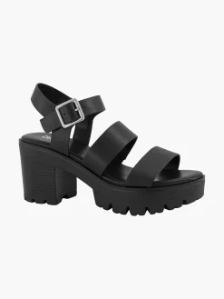 Oxmox Sandalen-Zwarte Chunky Sandalette