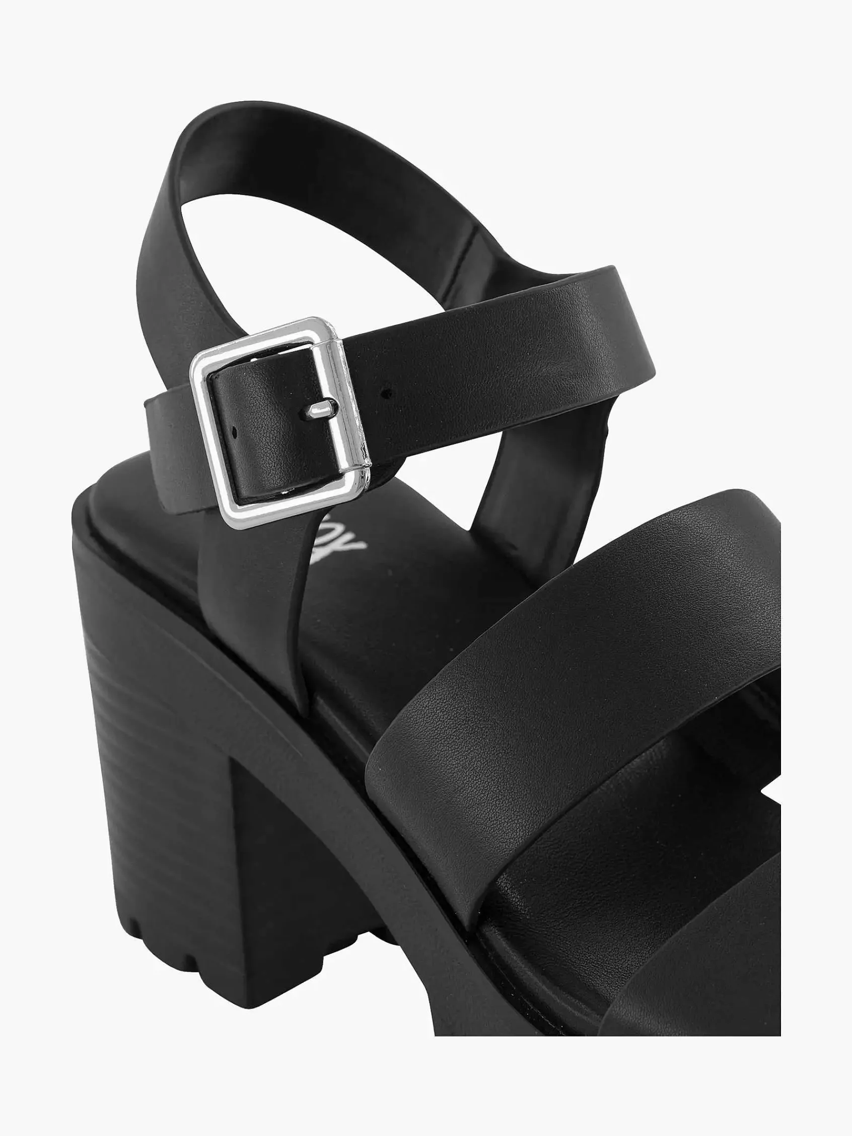Oxmox Sandalen-Zwarte Chunky Sandalette