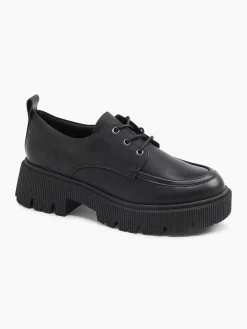 Oxmox Instappers-Zwarte Chunky Veterschoen