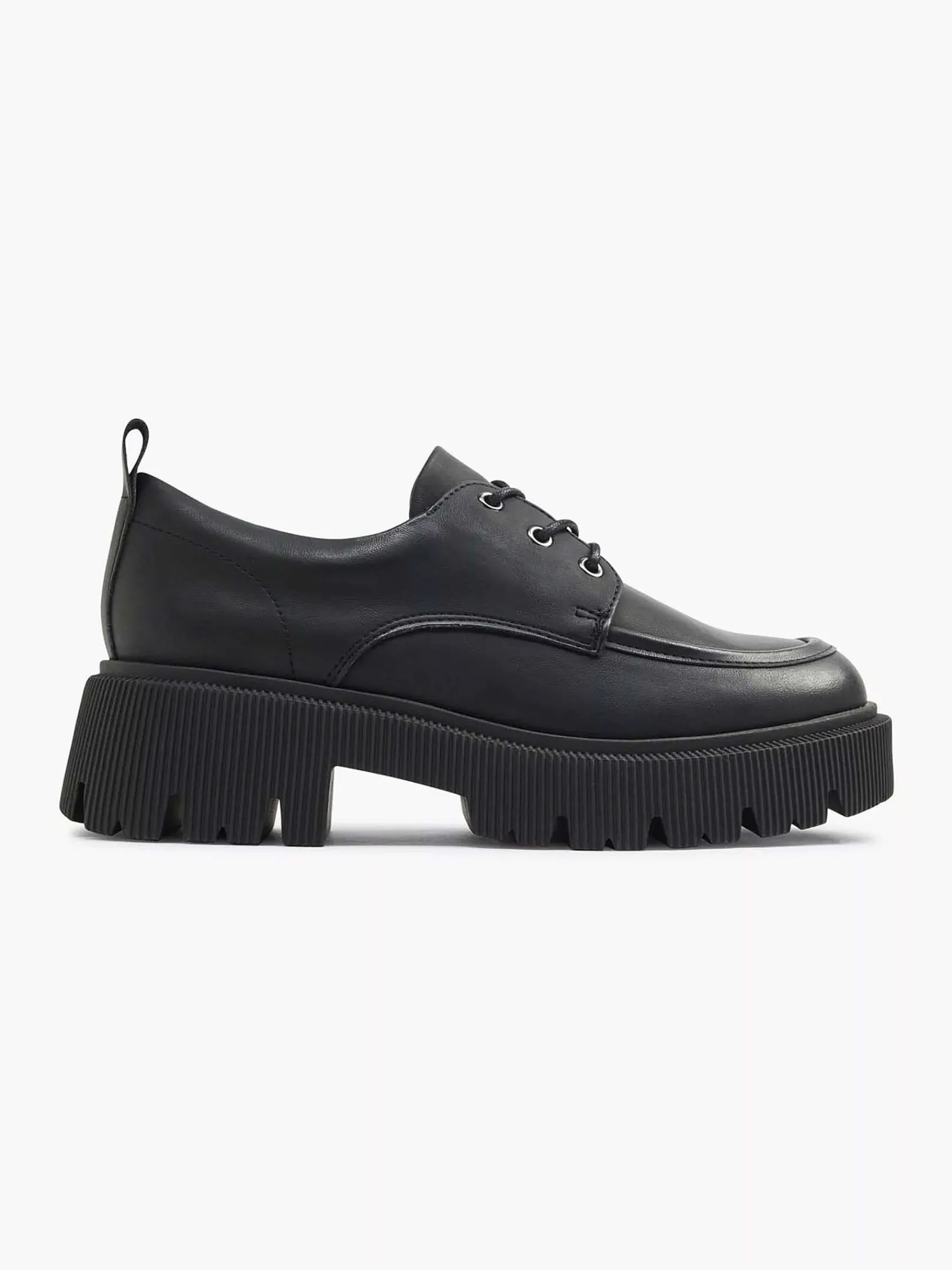 Oxmox Instappers-Zwarte Chunky Veterschoen