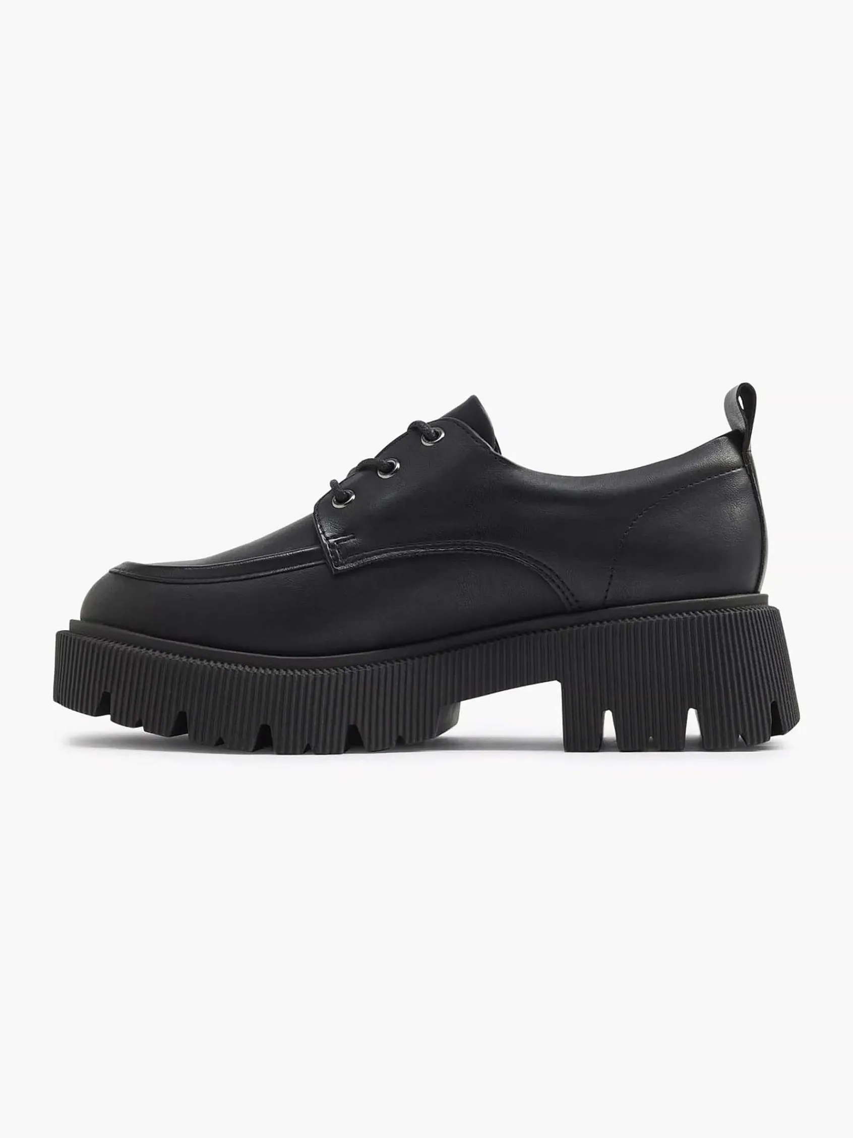 Oxmox Instappers-Zwarte Chunky Veterschoen