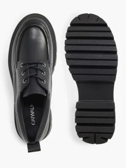 Oxmox Instappers-Zwarte Chunky Veterschoen