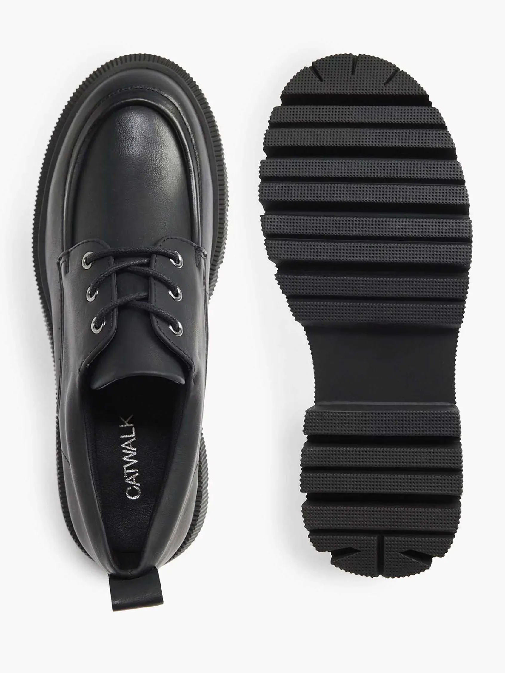 Oxmox Instappers-Zwarte Chunky Veterschoen