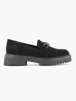 Oxmox Instappers-Zwarte Chuny Loafer Sierketting