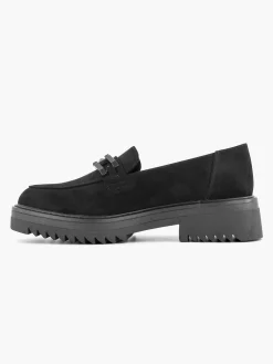 Oxmox Instappers-Zwarte Chuny Loafer Sierketting