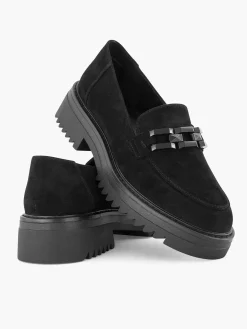 Oxmox Instappers-Zwarte Chuny Loafer Sierketting