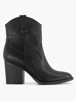 Graceland Enkellaarzen & Boots-Zwarte Cowboy Laars Hak