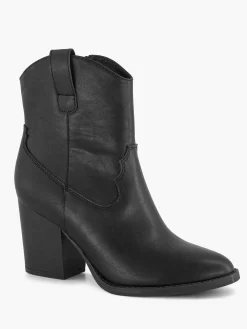 Graceland Enkellaarzen & Boots-Zwarte Cowboy Laars Hak