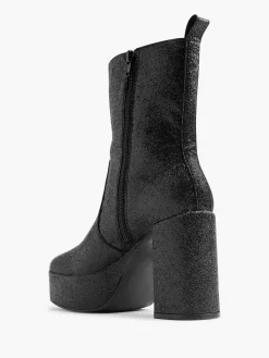 Oxmox Enkellaarzen & Boots-Zwarte Enkellaars Hak Glitters