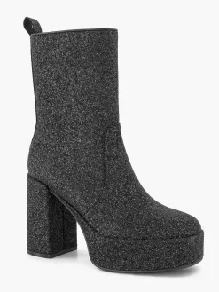 Oxmox Enkellaarzen & Boots-Zwarte Enkellaars Hak Glitters