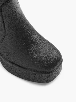 Oxmox Enkellaarzen & Boots-Zwarte Enkellaars Hak Glitters