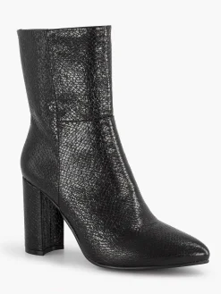 Oxmox Enkellaarzen & Boots-Zwarte Enkellaars Slangenprint