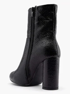 Oxmox Enkellaarzen & Boots-Zwarte Enkellaars Slangenprint