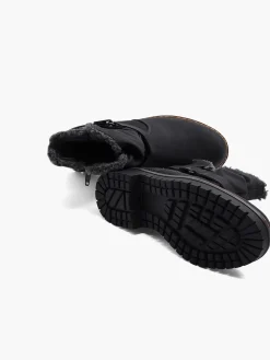 Easy Street Comfort Schoenen-Zwarte Enkellaars Warm Gevoerd