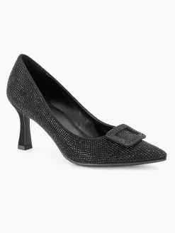 Graceland Hoge Hakken-Zwarte Glitter Pump Gesp