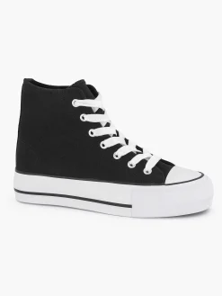 Graceland Sneakers-Zwarte Hoge Canvas Sneaker