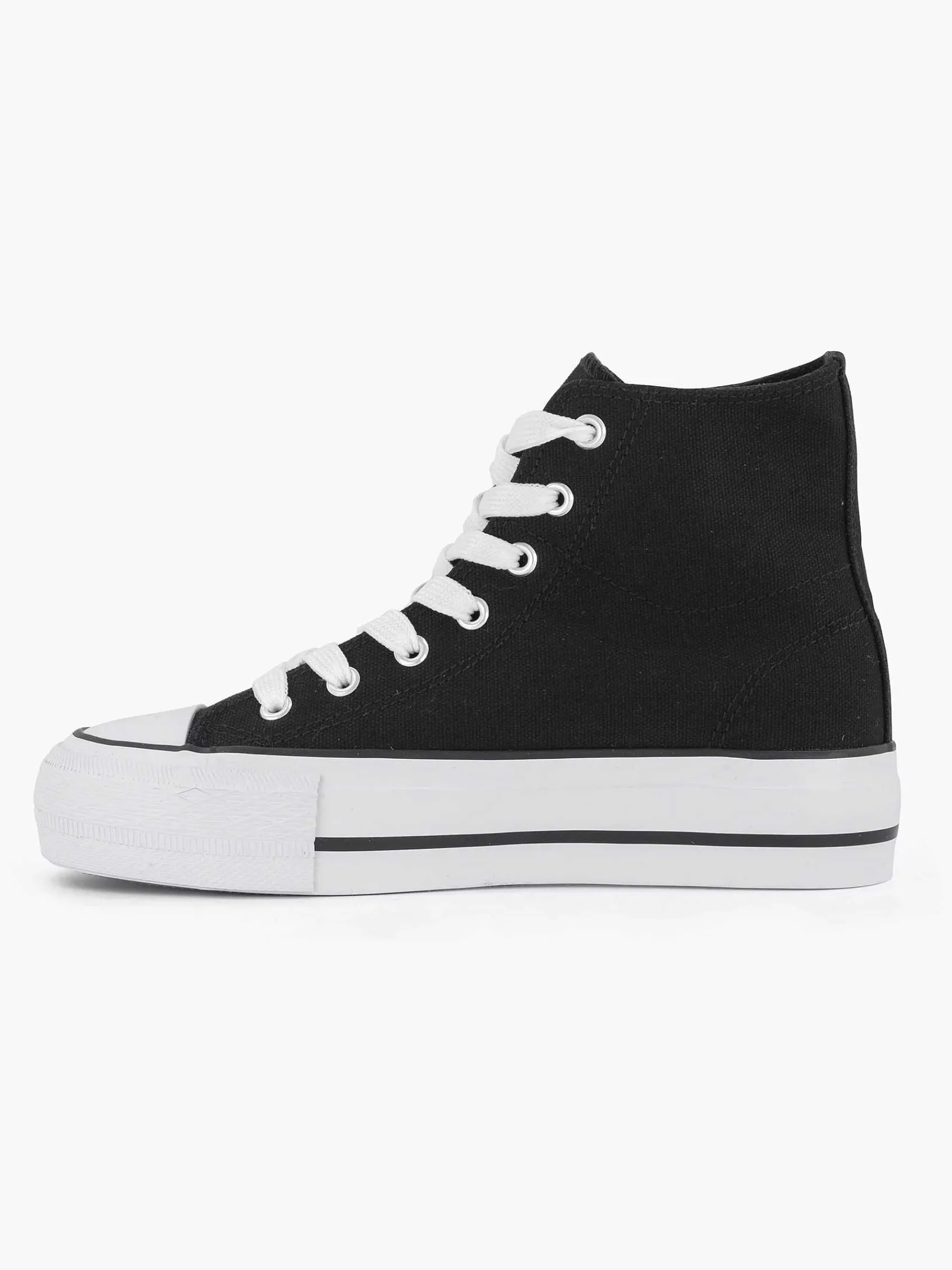 Graceland Sneakers-Zwarte Hoge Canvas Sneaker