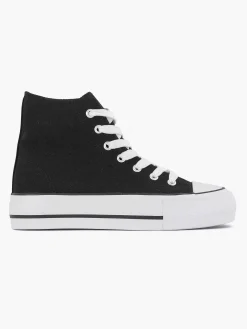 Graceland Sneakers-Zwarte Hoge Canvas Sneaker