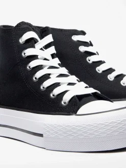 Graceland Sneakers-Zwarte Hoge Canvas Sneaker