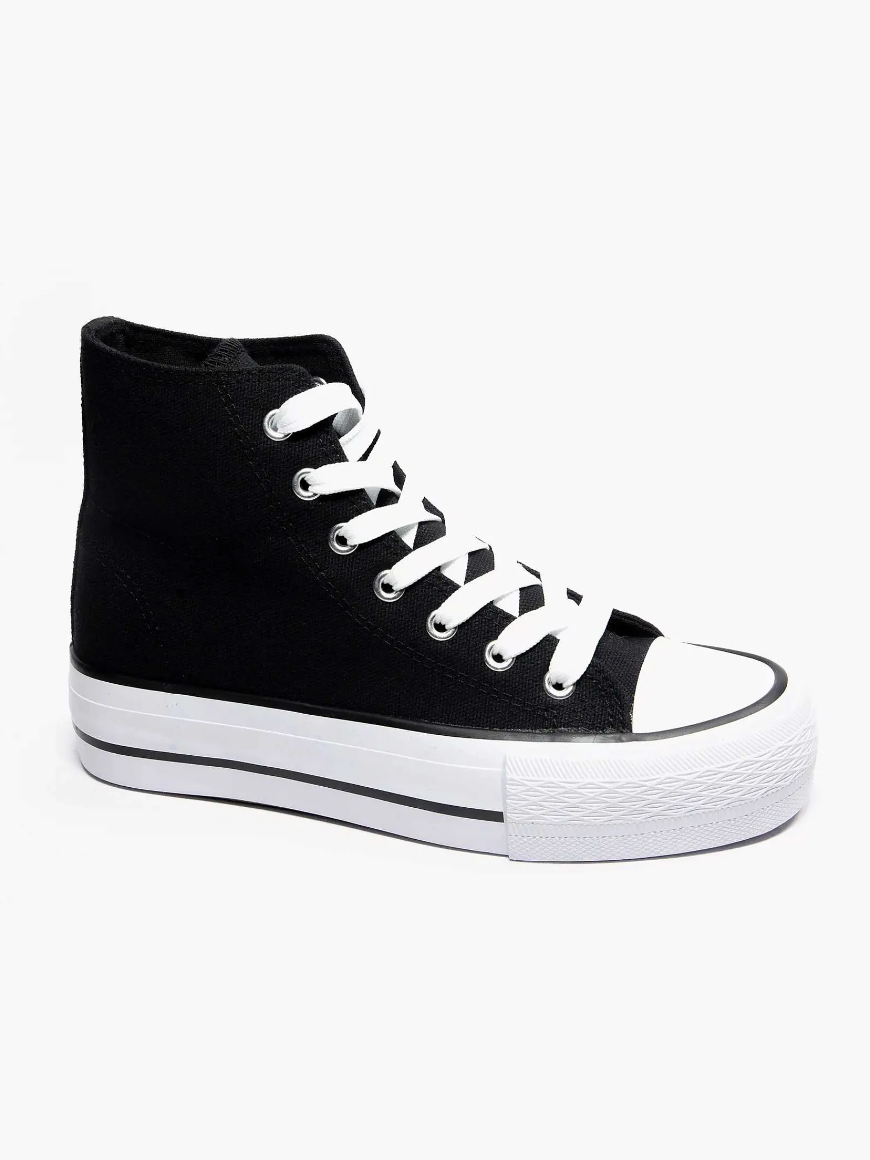 Graceland Sneakers-Zwarte Hoge Canvas Sneaker