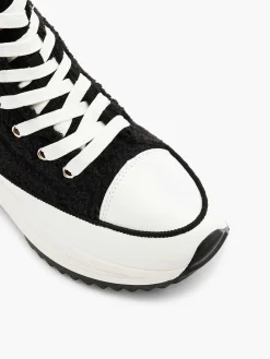 Oxmox Sneakers-Zwarte Hoge Platform Sneaker Teddy
