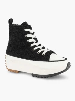 Oxmox Sneakers-Zwarte Hoge Platform Sneaker Teddy