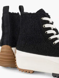 Oxmox Sneakers-Zwarte Hoge Platform Sneaker Teddy