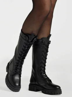 Esprit Laarzen-Zwarte Lange Veterboot