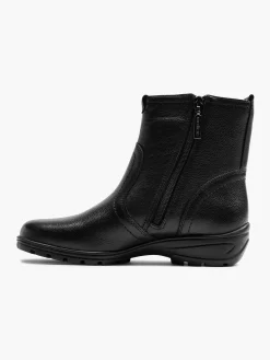 Medicus Comfort Schoenen-Zwarte Leren Comfort Enkelboot