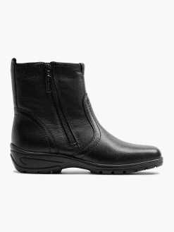 Medicus Comfort Schoenen-Zwarte Leren Comfort Enkelboot