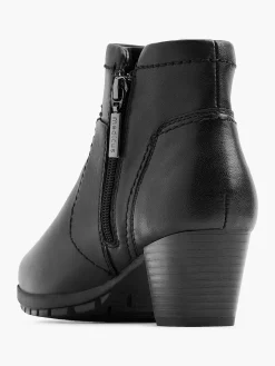 Medicus Comfort Schoenen-Zwarte Leren Comfort Enkellaars Hak