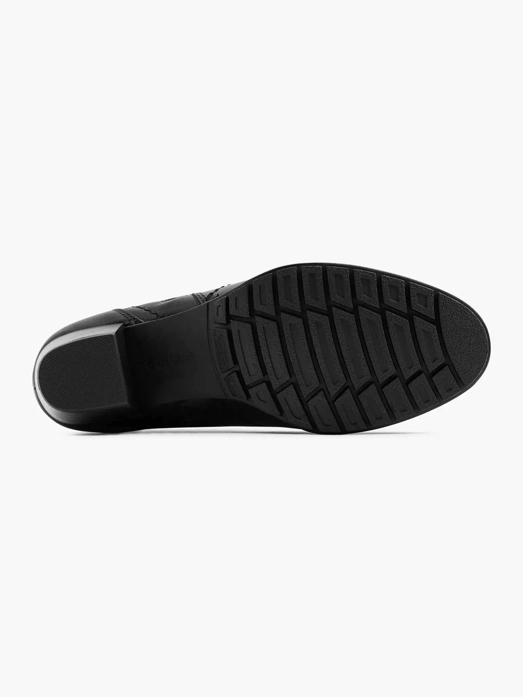 Medicus Comfort Schoenen-Zwarte Leren Comfort Enkellaars Hak