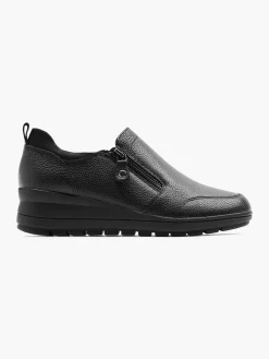 Medicus Comfort Schoenen-Zwarte Leren Comfort Instapper