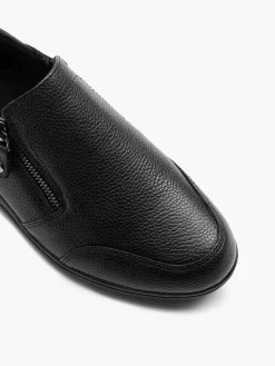 Medicus Comfort Schoenen-Zwarte Leren Comfort Instapper
