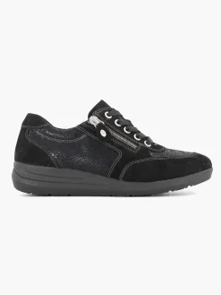 Medicus Comfort Schoenen-Zwarte Leren Comfort Sneaker